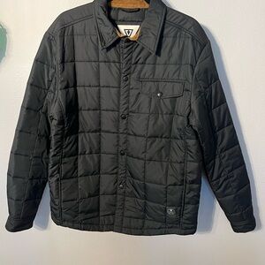 VISSLA Black Lightweight Quilted Shirt Jacket